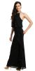 Bejeweled High Neck Ruffled Side Formal Evening Gown in an alternative image